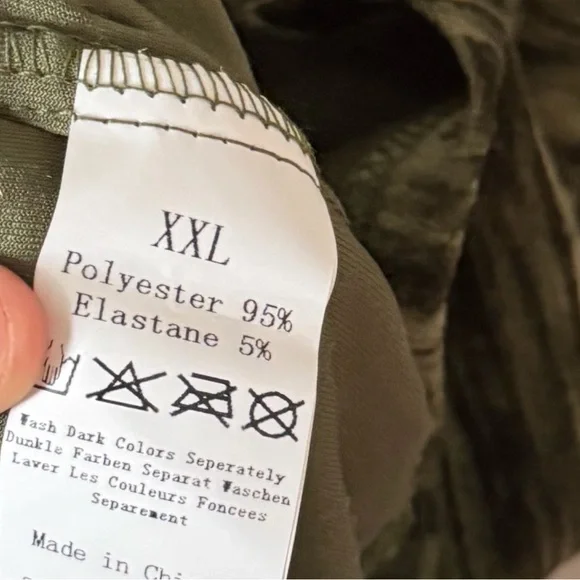 Olive Green Velvet Button-Front Midi Dress Women’s XXL Whimsigoth Fairy - Picture 3 of 4